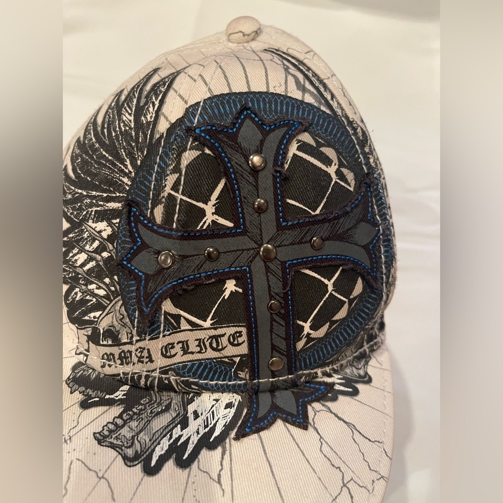 MMA Elite Cross Embroidered Mens/Women’s Cap Size S/M Y2K - Picture 2 of 5